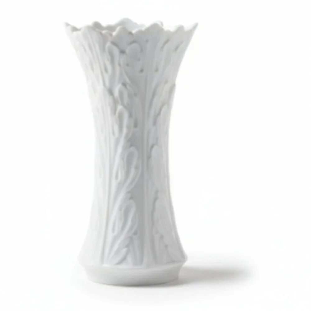 Lenox Woodland Collection Porcelain Vase 8.5” Off White Embossed Made in USA